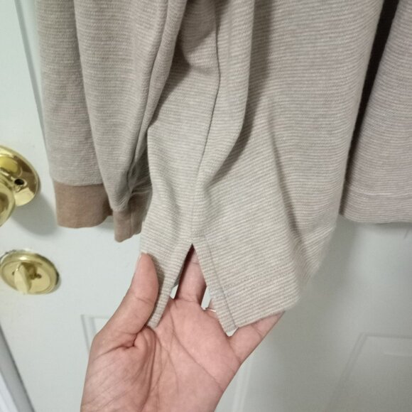 Che©reskin Mens Long Sleeve Polo Shirt Textured Khaki Button Collar Xxl - Picture 9 of 14